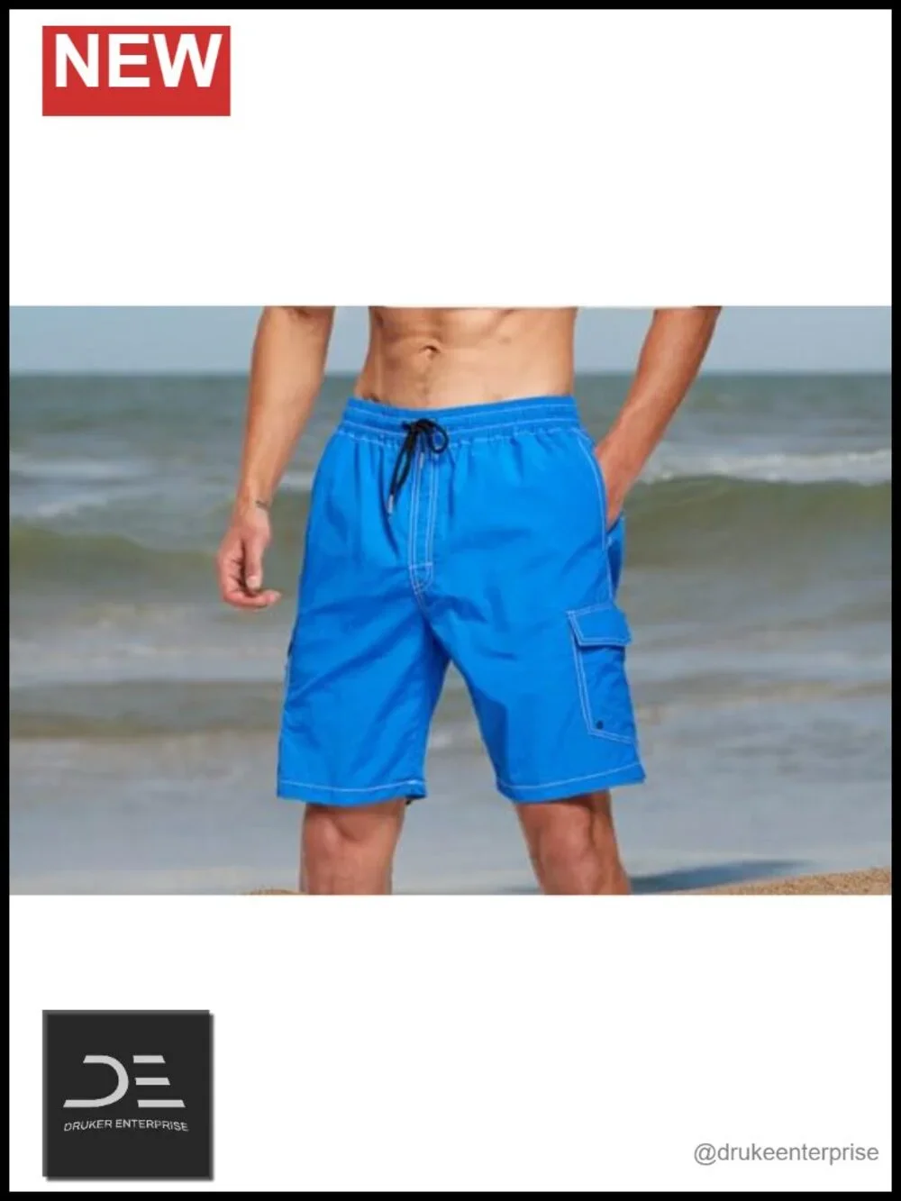 Quick Dry Swim Trunks with Pockets Board Shorts Mesh Lining